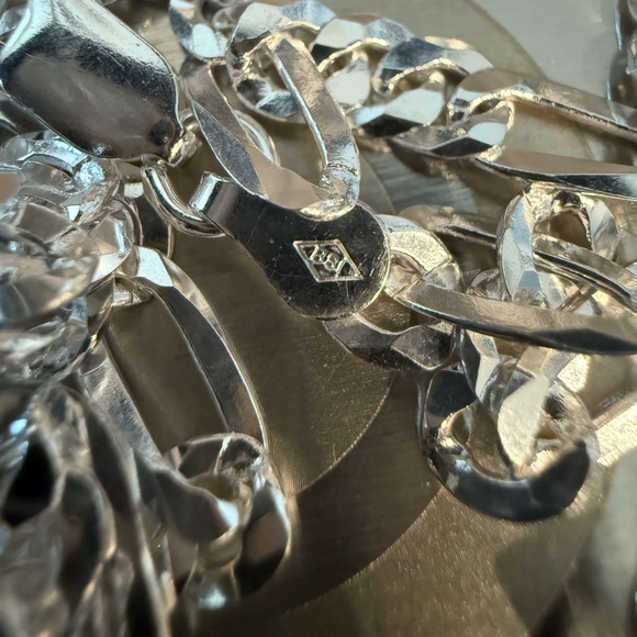 Solid Sterling Silver Figaro. 22 inch, 4.7MM - Picture 6 of 6